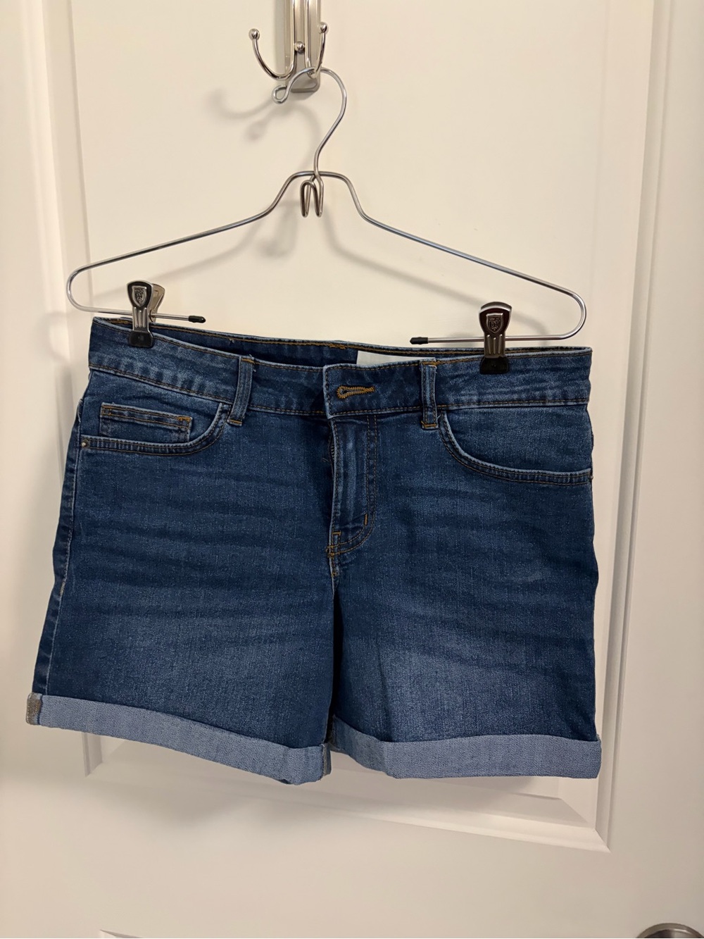 Noisy May Dark Blue Denim Cuffed Shorts